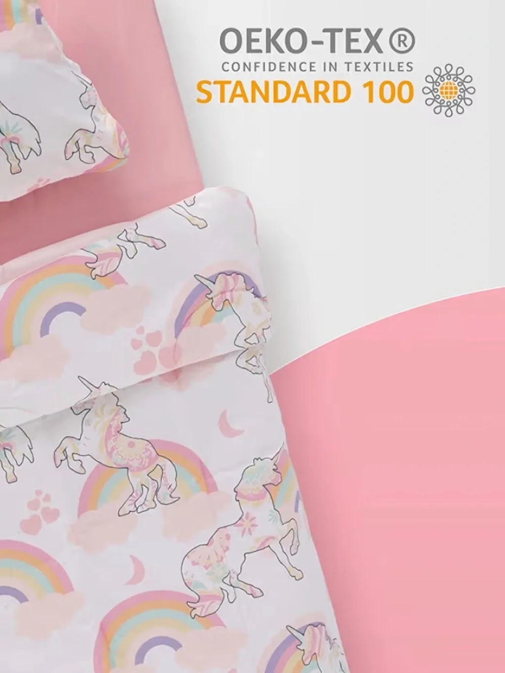 Sleep Zone Unicorn Rainbow Pink Twin Comforter Set - Two Pieces